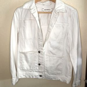 BETHNALS 90s over size style Jean Jacket classic white